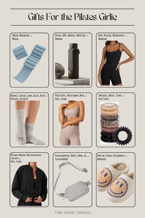 Gifts For the Pilates Girlie — Viri Good Things Girlie Gift Ideas, Pilates Essentials, Pilates Gifts, Pilates Outfit, Socks Aesthetic, Exercise Activities, Pilates Socks, Good Gifts, Face Accessories