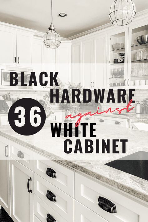 White Cabinets And Black Hardware, White Kitchen With Black Hardware, Kitchen With Black Hardware, White Kitchen Hardware, Matte Black Kitchen Hardware, Hardware For White Cabinets, White Cabinets Black Hardware, White Kitchen Cabinet Hardware, Black Hardware Kitchen