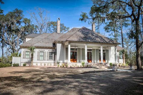 Exposed Rafter Tails, Breakfast Nook Banquette, Palmetto Bluff Homes, Carrara Marble Floor, Low Country Homes, Chimney Caps, Cedar Shingle, Cedar Shingle Roof, Foyer Staircase