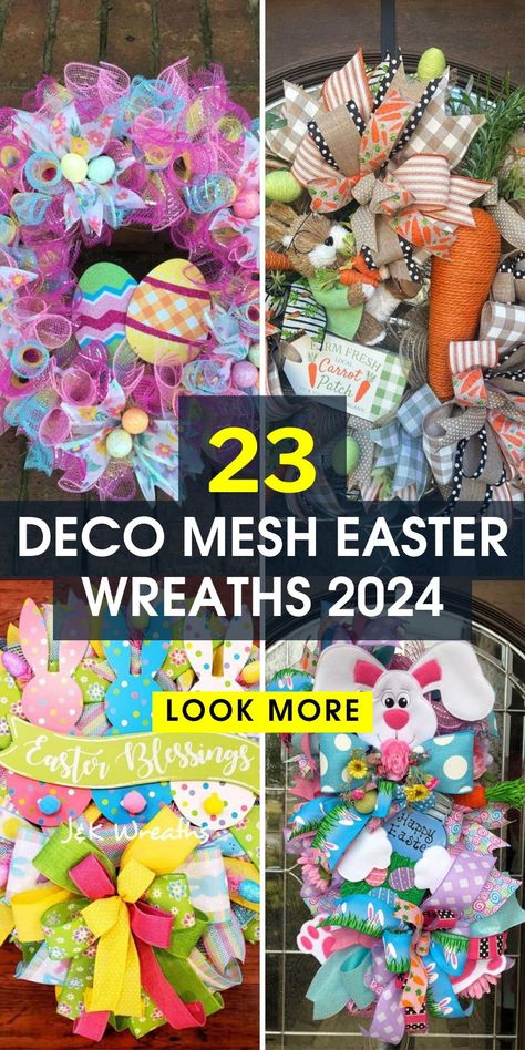 Easter Mesh Wreaths Diy, Easter Deco Mesh Wreaths Diy, Deco Mesh Easter Wreath, Easter Mesh Wreath, Easter Bunny Template, Easter Mesh Wreaths, Easter Door Wreaths, Easter Wall Decor, Bunny Templates