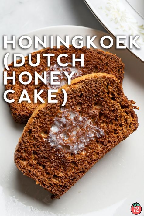 Honingkoek (Dutch Honey Cake) | 12 Tomatoes Dutch Honey Cake, Dutch Honey, Dutch Breakfast, Tomatoes Recipes, Honey Cake Recipe, 12 Tomatoes, Honey Cake, Dutch Recipes, Bread Cake