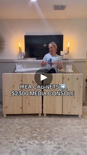 IKEA Ivar cabinets turned $2300 Lulu and Georgia dupe ✨ #howto #diy #fyp #mediaconsole #ikeahack #ikeaivar #ikeaivarh | Tori Mohn Home Decor | Tori Mohn Home Decor · Original audio Ivar Cabinet With Sliding Doors Hack, Ikea Ivar Sideboard Hack, Ivar Hack Tv, Ikea Hacks Tv Console, Ikea Ivar Makeover, Ivar Tv Cabinet, Ikea Ivar Hack Cabinets, Ikea Ivar Tv Stand, Ivar Sliding Door