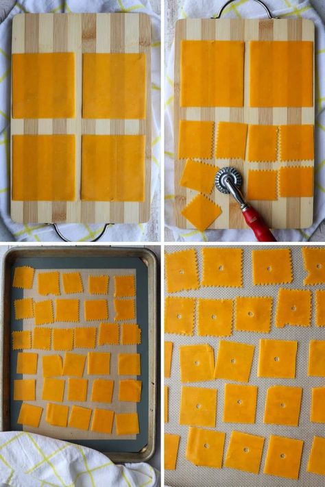 These Keto Cheezit-style crackers are the answer to your crunchy cheese snack cravings. With one ingredient they are amazingly simple to make. Keto Cheese Crackers Recipe, Cheese Crackers Keto, Keto Cheese Crackers, Cheese Crackers Recipe, Cheese Cracker Recipe, Cheese Snack, Crackers Recipe, Snack Craving, Keto Cheese