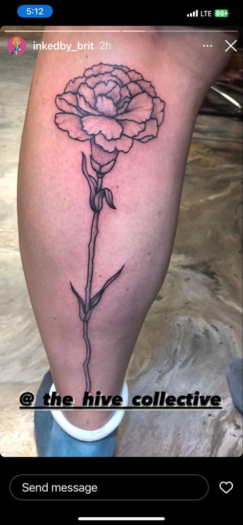 Long stem single flower tattoo Long Stem Tattoo, Long Stem Flower Tattoo, Stem Flower Tattoo, One Stem Flower, Single Flower Tattoo, Case Tattoo, Stem Tattoo, Arm Tats, Long Stem Flowers