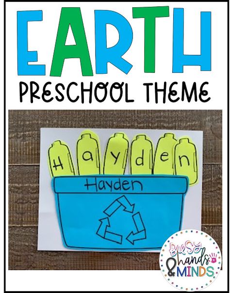 Earth Day Theme Preschool Activities, Earth Day Week Preschool, Caring For The Earth Preschool, Earth Day Crafts For Prek, Earth And Recycling Crafts, Earth Day And Recycling Activities For Preschoolers, Earth Day Curriculum Preschool, Earth Day Preschool Activies, Earth Day Lesson Plans For Toddlers