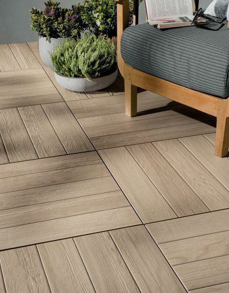 light Deck Tiles Patio, Balcony Tiles, Wooden Floor Tiles, Terrace Floor, Exterior Tiles, Balcony Flooring, Small Balcony Design, Patio Tiles, Garden Bbq