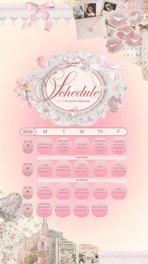 not a jennie edit but i still wanted to show heh🫶 super proud of it despite it taking 3 hours off my life 💗 Coquette Schedule Wallpaper, Class Schedule Template Lockscreen, Class Schedule Wallpaper, Schedule Design Layout, Pubmats Graphic Design, Mind Mapping Ideas Creative, Mind Mapping Ideas Creative Design, Business Model Canvas Templates, Schedule Wallpaper