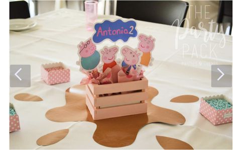 Peppa Pig Centerpieces, Peppa Pig Birthday Party Centerpieces, Peppa Pig Birthday Party Ideas Diy, Peppa Pig Table Centerpiece, Peppa Pig Birthday Activities, Peppa Pig Party Decor, Peppa Pig Birthday Backdrop, Peppa Pig Table Decoration, Peppa Pig 4th Birthday Party