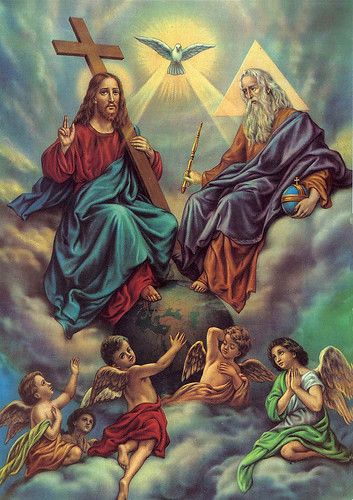 https://flic.kr/p/6aUn3o | Holy Trinity | Holy Trinity is one. Feel freee to copy it to spread to the people of the world for God alone. ------------------------------ La Santísima Trinidad es uno. Church Songs, Queen Of Heaven, Jesus Christ Art, Holy Father, Jesus Christ Images, Jesus Art, God The Father, Holy Ghost, Catholic Art