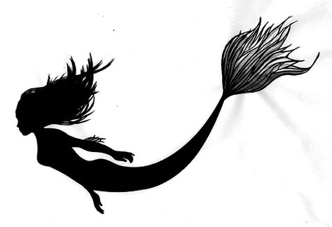 mermaid shadow tattoos | another mermaid for the tattoo :) Mermaid Shadow, Mermaid Drawing, Shadow Tattoo, Mermaid Bathroom, Drawing Lines, Mermaid Drawings, Mermaid Tattoo, Silhouette Art, Sirens