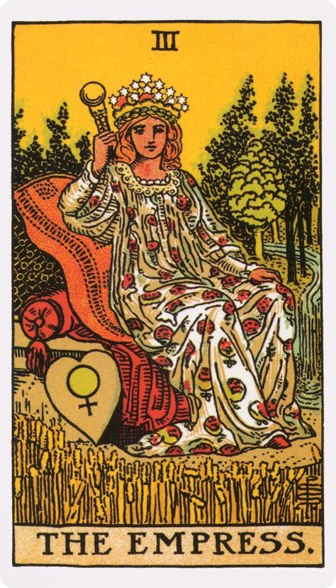 Halloween Character Ideas, Tarot Waite, Empress Tarot Card, Empress Tarot, Tarot Major Arcana, Vintage Dictionary, Tarot Cards Art, Tarot Art, Major Arcana