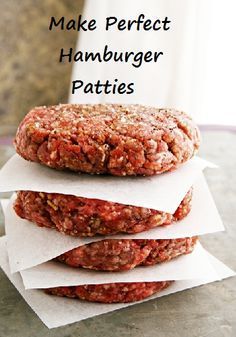 100 Ways To Prepare Hamburger | Hamburger Recipes : How to Make The Perfect Hamburger Patty | Best hamburger patty recipe, Burger recipes beef, Homemade burgers Freezing Hamburger Patties, Hamburger Meat Recipes Ground, Best Hamburger Patty Recipe, Homemade Burger Patties, Best Hamburger Recipes, Homemade Hamburger Patties, Burger Patty Recipe, Beef Patties Recipes, Homemade Burger Recipe