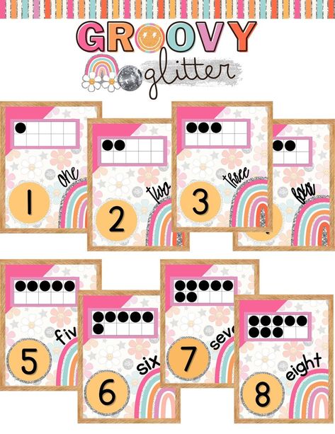 Groovy Glitter Classroom Number Posters - Etsy South Africa Groovy Aesthetic Classroom, Retro Groovy Classroom Decor, Groovy Glitter Classroom Theme, Groovy Classroom Theme Free, Groovy Classroom Theme, Groovy Glitter Classroom, Groovy Retro Classroom, Groovy Decor, Groovy Classroom