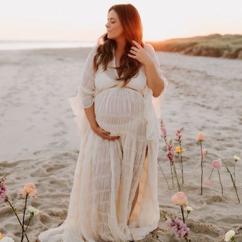 How amazing does Chanel look in our Wonderful Moments Gown 😍😍 I’m blown away at how incredible she looks ✨ The ultimate maternity dress that is perfect for everyone it never ever disappoints 🙌✨ One size fit XS-XL If your wanting more of a covered look add our Bliss Slip Captured by @fennelandfern.families 📸 Maternity Photoshoot Dress What to wear for your maternity photoshoot Long flowy maternity dress Chiffon photoshoot dress Photoshoot Dress Elopement Dress Maternity Photoshoot Dress H... Chiffon Photoshoot, Flowy Maternity Dress, Maternity Photoshoot Dress, Dress Photoshoot, Maternity Dresses For Photoshoot, Elopement Dress, Wanting More, Dress Maternity, Photoshoot Dress