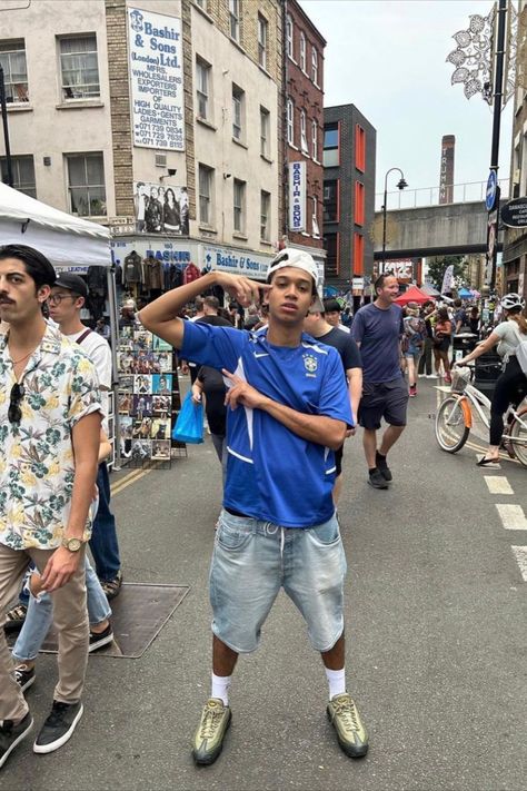 Soccer Jersey Jorts, Brazil Shirt Outfit Men, Brasil Shirt Outfit, Brazil Outfit Men, Futbol Jersey Outfit, Brasil Jersey Outfit, Brazil Jersey Outfit Men, Brazil Style Outfits, Brazil Shirt Outfit