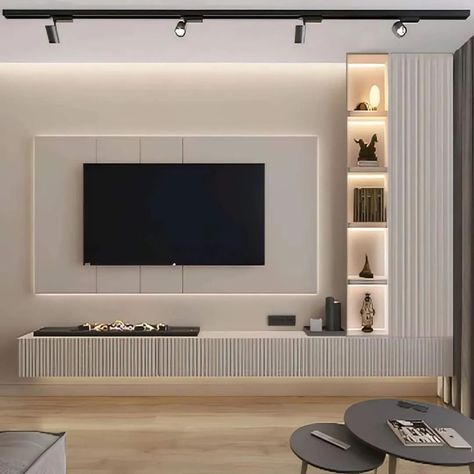 Tv Unit Design idea ✨️ Simple Tv Unit For Bedroom, To Unit Design, New Tv Unit Design, Tv Unit For Bedroom, Tv Unit Design For Bedroom, Tv Unit With Shelves, Latest Tv Unit Designs, Tv Showcase Design, Interior Design Hall