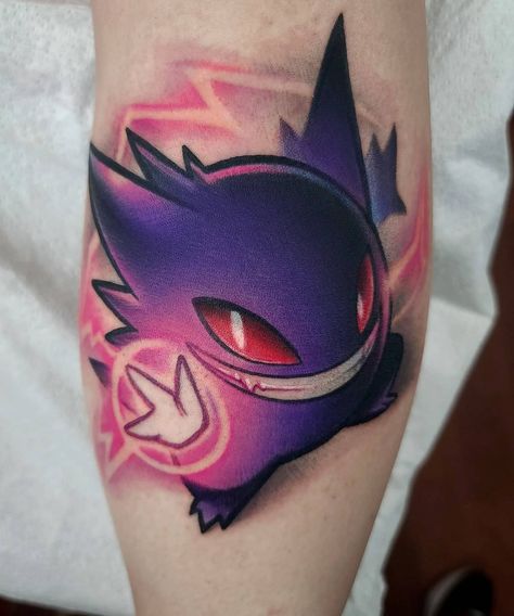 Gengar And Clefairy, Gengar Tattoo, Dbz Tattoo, Vancouver Tattoo, Pop Art Tattoos, Ghost Pokemon, Fusion Ink, Pokemon Tattoo, February 1st