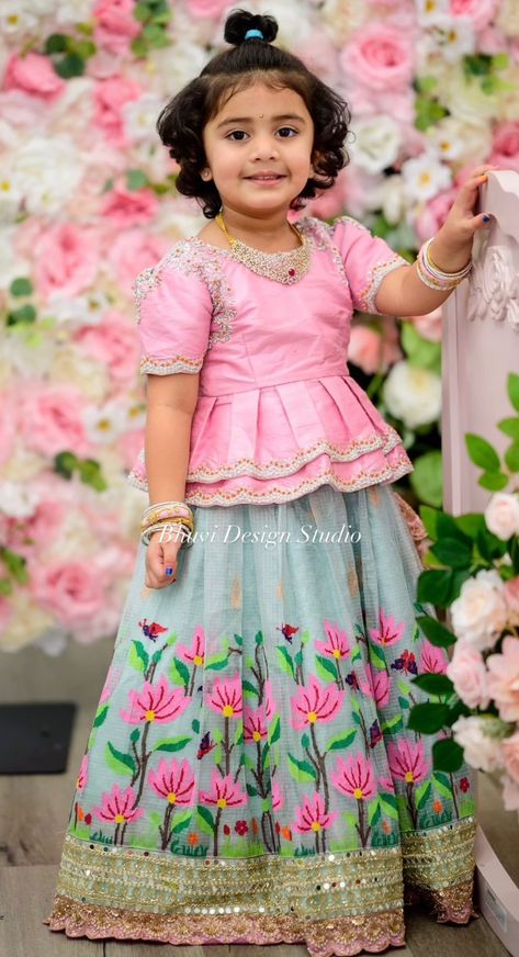 Kids Lehanga Blouses Designs, Pattu Langa Designs For Kids, Baby Langa Blouse Designs, Baby Pattu Langa Designs, Kids Pattu Langa Blouse Designs, Pattu Langa Blouse Designs For Kids, Kids Langa Blouse Designs, Baby Girl Pattu Langa Designs, Pattu Langa Blouse Designs