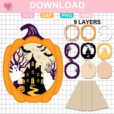 Class Party Activities, Haunted House Pumpkin, Teen Halloween Party, House Pumpkin, Festive Halloween Decor, Pumpkin Uses, Halloween Craft Projects, Pumpkin Display, Idee Cricut