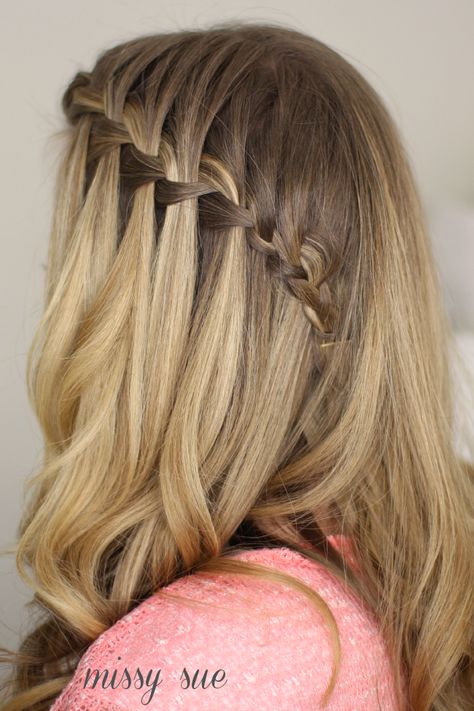 Waterfall Braid Tutorial Waterfall Twist Hairstyle, How To Waterfall Braid Your Own Hair, Waterfall Braid Updo, Waterfall Braid Tutorial, Waterfall Braid Hairstyle, Waterfall Hairstyle, Braids Step By Step, Hair Dressing, Tree Braids