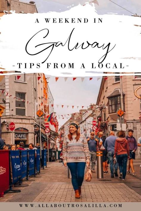 Tips from a local on how to make the most out of your weekend break in Galway the city of the tribes, including a food tour of Galway. | Galway Ireland | Ireland | Ireland aesthetic | Things to do in Galway | Places to visit in Ireland | Galway Ireland Food #galway #ireland Things To Do Galway Ireland, What To Do In Galway Ireland, Dublin To Galway Road Trip, Day Trips From Galway Ireland, Galway Ireland Things To Do In, Galway City Ireland, Things To Do In Galway Ireland, Galway Ireland Aesthetic, Ireland 2023