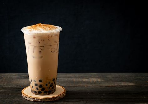 Taiwan milk tea with bubble and cheese b... | Premium Photo #Freepik #photo #background #food #wood #summer Mango Graham, Tea Pictures, Milk Tea Recipe, Snacks Diy, Thai Milk Tea, Milk Tea Recipes, Matcha Green Tea Latte, Brown Sugar Syrup, Green Tea Latte