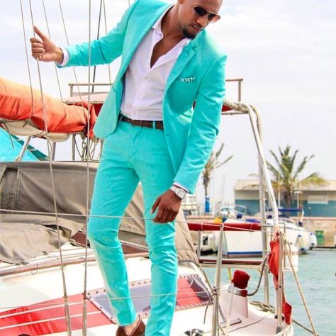 Turquoise Suit, Beach Wedding Suits, White Converse Outfits, Suit Prom, Mens Suit Style, Blue Suit Men, Wedding Suits Groom, Designer Suits For Men, Bespoke Suit