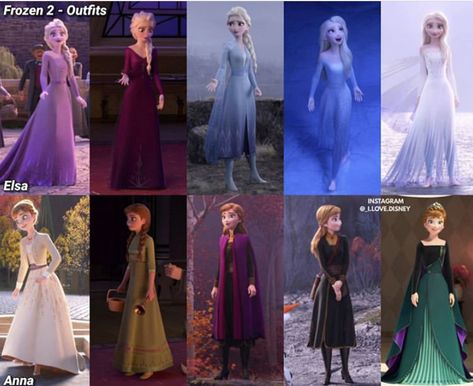 Anna and Elsa Frozen 2 Lovely Outfits. Anna Frozen All Outfits, Anna And Elsa Outfits, Disney Frozen Outfits, Anna Frozen 2 Outfit, Anna Outfits Frozen, Elsa Dress Frozen 2, Elsa Frozen 2 Outfit, Frozen Anna Outfit, Frozen 2 Outfits