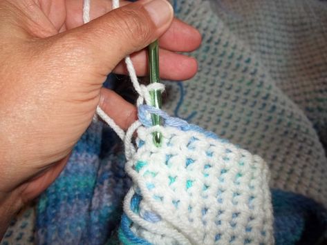 Double Ended Crochet Hooks, Double Ended Crochet, Afghan Stitch, Medium Weight Yarn, Afghan Patterns, Crochet Patterns Free Blanket, Variegated Yarn, Afghan Pattern, Crochet For Beginners