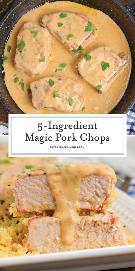 Using only 5 ingredients and 15 minutes, create these delicious boneless pork chops with creamy pan sauce. Boneless Chops Recipes, Moist Boneless Pork Chop Recipes, Quick And Easy Boneless Pork Chop Recipe, Pork Loin Center Cut Chops Recipes, Instapot Pork Chops Boneless, Skillet Pork Chops Boneless, Thick Bone In Pork Chop Recipes, Oven Pork Chops Boneless, Oven Baked Pork Chops Boneless