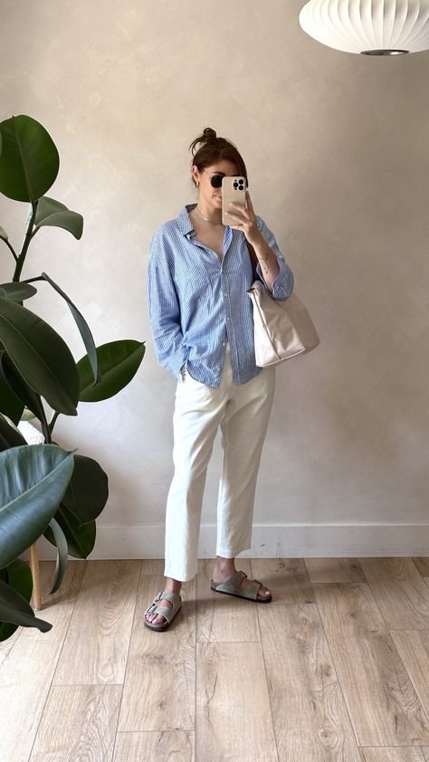 Coastal Grandmother Reel 6 - Emma Hill Emma Hill Summer, Casual Coastal Outfits, Coastal Grandmother Outfits, Buy Outfits, Emma Hill, Birkenstock Outfit, Coastal Grandmother, Coastal Grandma, Wardrobe Inspiration