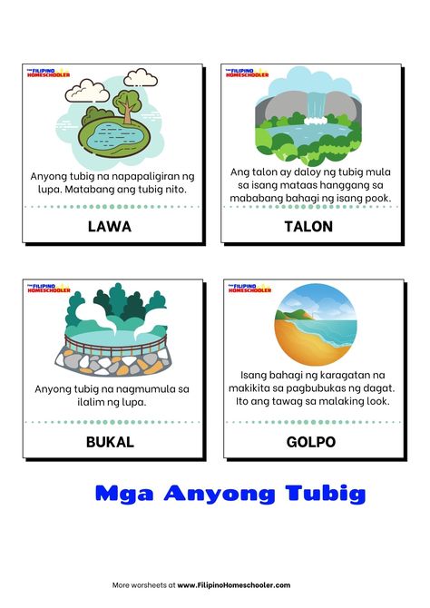 Anyong Lupa At Anyong Tubig, Mga Anyong Tubig, Anyong Tubig, Nso Birth Certificate, English Terms, Paint Chip Art, Philippine Art, Philippines Culture, You Poem