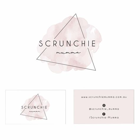 Pre-made branding kit for Scrunchie Mumma 💕 . . . Names For Scrunchie Business, Scrunchies Business Names Ideas, Scrunchies Logo Design, Scrunchies Business Logo, Scrunchie Business Name Ideas, Scrunchie Business, Sewing Business Logo, Business Logo Ideas, Marco Polaroid