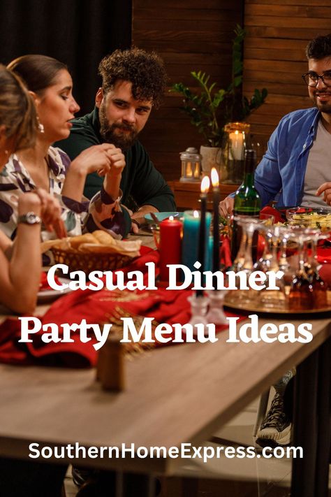 Planning a casual dinner party and need menu ideas? Look no further! Here is a variety of easy and impressive options to choose from. Impressive Dinner Party Menu Ideas, Casual Dinner Party Menu Ideas, Lunch Party Menu, Party Main Course, Dinner Party Menu Ideas, Party Menu Ideas, Birthday Dinner Menu, Casual Dinner Party, Slow Cooker Baked Beans