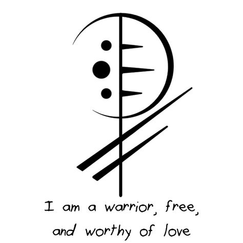 “I am a warrior, free, and worthy of love” sigil requested by   lovetolivetolaugh21 Unstoppable Tattoo Symbol, Worthy Symbol, Sigil Witchcraft, Warrior Symbols, Henne Tattoo, Worthy Of Love, I Am A Warrior, Magick Symbols, Sigil Tattoo