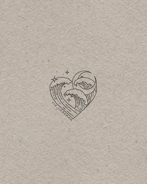 Bio Drawing, Minimalist Tattoo Design, M Tattoos, Ocean Tattoos, Petite Tattoos, Парные Тату, Cute Tiny Tattoos, Modern Tattoos, Line Art Tattoos