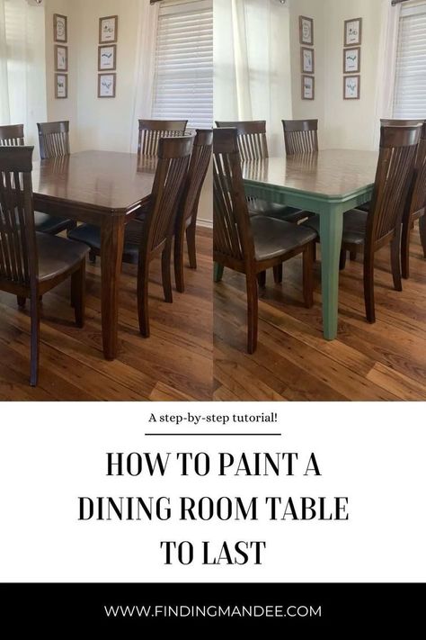 how to paint a dining room table to make it last How To Paint A Dining Room Table, Painting Dining Room Table, Painted Dining Room Table, Rectangle Dining Room Table, Sanding Wood, Wood Dining Room Table, Stripping Paint, Foam Paint, Painted Table