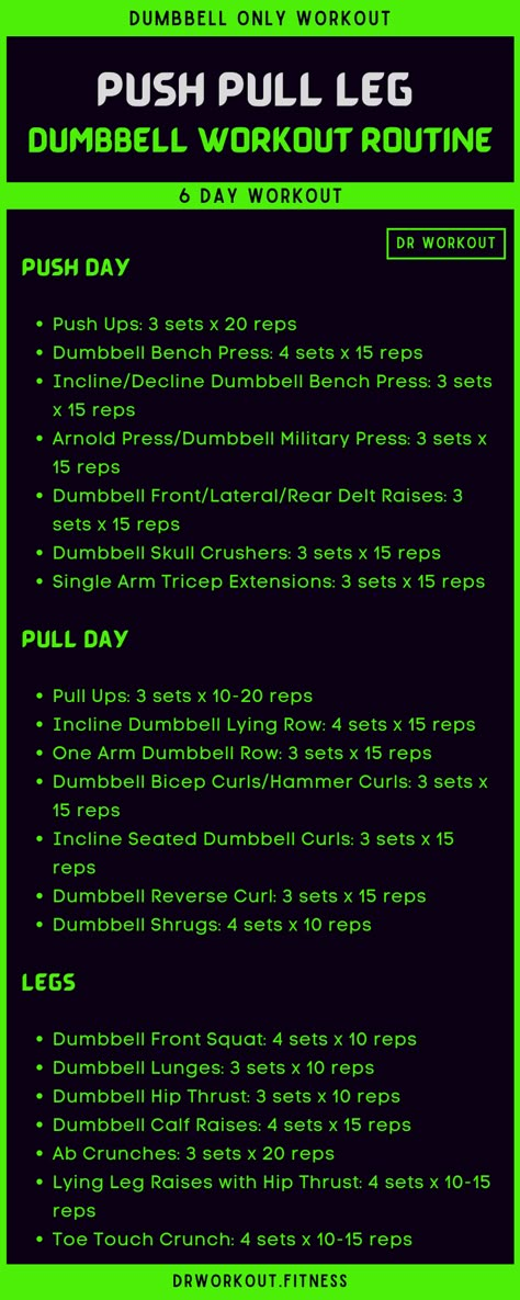 6 Day PPL Dumbbell Workout Plan Mens 3 Day Workout Plan Gym, 3 Day Gym Workout Plan Men, 6 Day Ppl Split, 4 Day Dumbbell Split, Dumbell Workout Program, Ppl Workout Routine At Home, Workout Split Dumbell, 3 Day Full Body Workout Routine, Workout Programs With Dumbbells