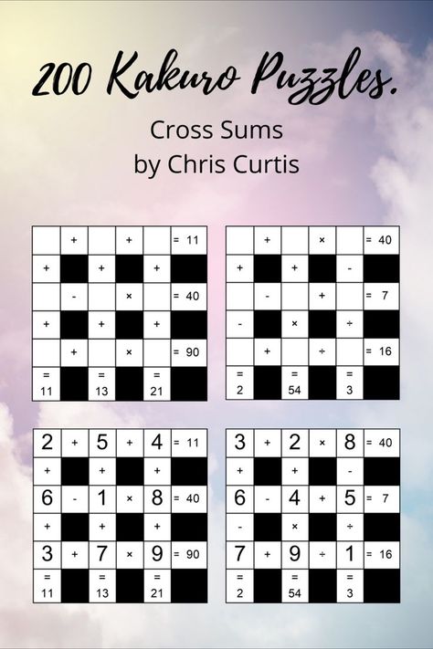 Cross Sum Puzzles, or Kakuro, are challenging new puzzles and are a great way to get working on both logic skills and maths skills! New Puzzle, Math Skills, Colouring Books, Logic, Free Shipping, Books