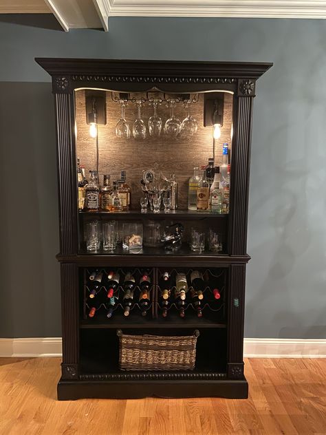 Armoire Bar, Armoire Makeover, Diy Home Bar, Coffee Bar Home, Home Bar Designs, Diy Furniture Renovation, Furniture Rehab, Diy Bar, Furniture Plans Free