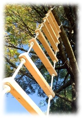 8 Foot Rope Ladder! Our Rope Ladders made with tough, UV and abrasion resistant rope for extended outdoor use (with regular inspection). An excellent Tree House rope ladder Treehouse Ladder, Treehouse Plans, Tree House Playground, Kids Tree, Kids Forts, Tree House Plans, Tree Fort, Tree House Diy, Backyard Dreams