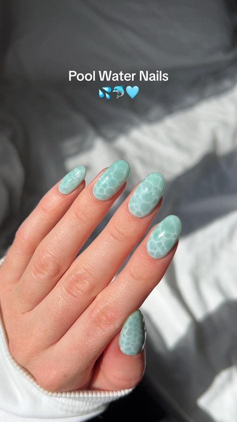 Pool Nail Art, Pool Nails, Oval Nails Designs, Florida Nails, Water Nails, Gel Nails At Home, Magic Nails, Cute Simple Nails, Fancy Nails Designs