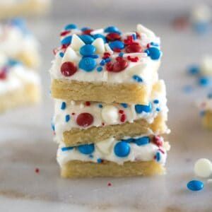 Patriotic Sugar Cookie Bars - Tastes Better From Scratch Sugar Cookie Bar, Patriotic Sugar Cookies, Sugar Cookie Bar Recipe, Tastes Better From Scratch, Sugar Frosting, Vanilla Sugar Cookie, Sugar Cookie Bars, Cookie Bar, Cookie Bar Recipes