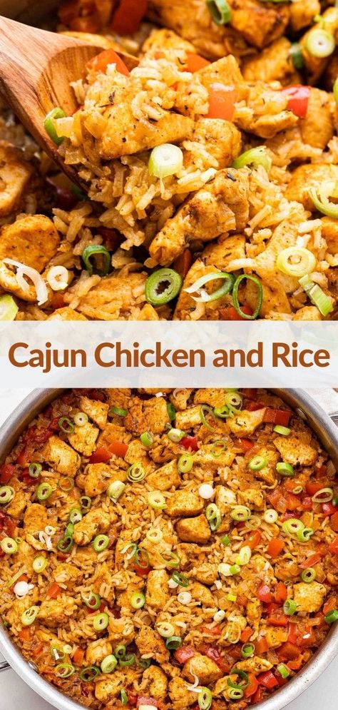 Seasoned Chicken And Rice, Recipes With Cajun Seasoning, One Pot Cajun Chicken And Rice, Cajun Rice Recipes, Cajun Rice Recipe, Chicken Cajun, Cooking Sausage, Cajun Chicken And Rice, Cajun Jambalaya