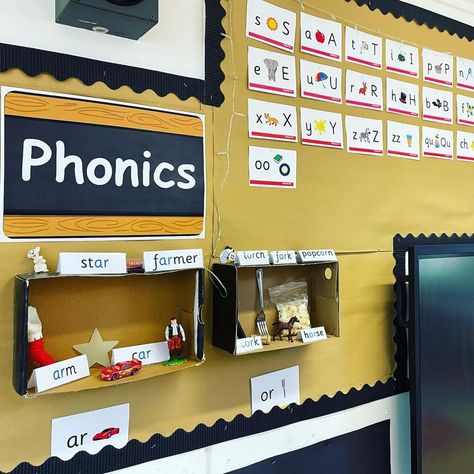 Little Wandle Phonics Display, Phonics Display Eyfs, Phonics Display Board, Phonics Area, Eyfs Phonics, Phonics Display, Ks1 Classroom, Classroom Wall Displays, Year 1 Classroom