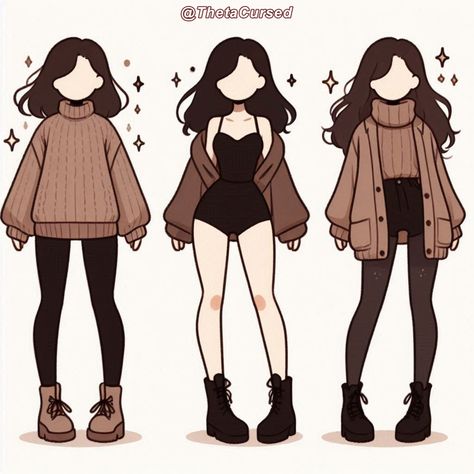 🌟 Unlock unique designs! Link in bio 🔗 Off Shoulder Sweater Drawing Reference, Winter Outfits Reference Drawing, Anime Outfit Ideas Character Design, Oc Character Base, Cardigan Drawing Reference, Pose Idea Drawing, How To Draw Sweaters, Casual Outfit Drawing, Casual Standing Pose Reference