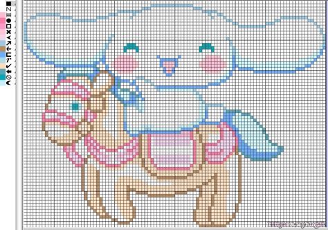 Cinnamoroll Cross Stitch Pattern, Cross Stitch Patterns Kawaii, Cinnamoroll Pixel Art Grid, Cinnamoroll Cross Stitch, Sanrio Cross Stitch Pattern, Sanrio Grid Pattern, Cross Stitch Kawaii, Cinnamoroll Perler, Sanrio Cross Stitch