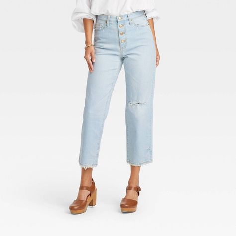 b147a61c1d07c1c999560f62add6dbc7desc52384901ri Straight Cropped Jeans, Vintage Straight Jeans, Target Jeans, Universal Thread Jeans, Straight Cut Pants, Straight Crop Jeans, Hem Style, Slim Straight Jeans, Light Wash Denim