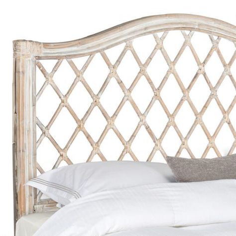 Capitola Wicker And Rattan Diamond Queen Headboard - v1 Wicker Bed Frame, Wicker Bed, Bamboo Headboard, Wicker Headboard, Rattan Bed, Queen Headboard, Mahogany Wood, World Market, Natural Brown