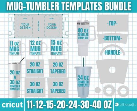 11-12-15 Oz Mug Template, 20-30 Oz Tumbler Template, 40 Oz Tumbler Template, 24 Oz Cold Cup Template, Mug Tumbler Wrap Sublimation Templates 30 Oz Tumbler Wrap Template, 40 Oz Tumbler Wraps, Cup Template, Sublimation Templates, Sublimation Ideas Projects Inspiration, Sublimation Ideas, Double Wall Tumblers, 40 Oz Tumbler, Mug Tumbler